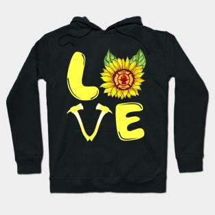 Sunflower Firefighter Love Gift Funny Hoodie